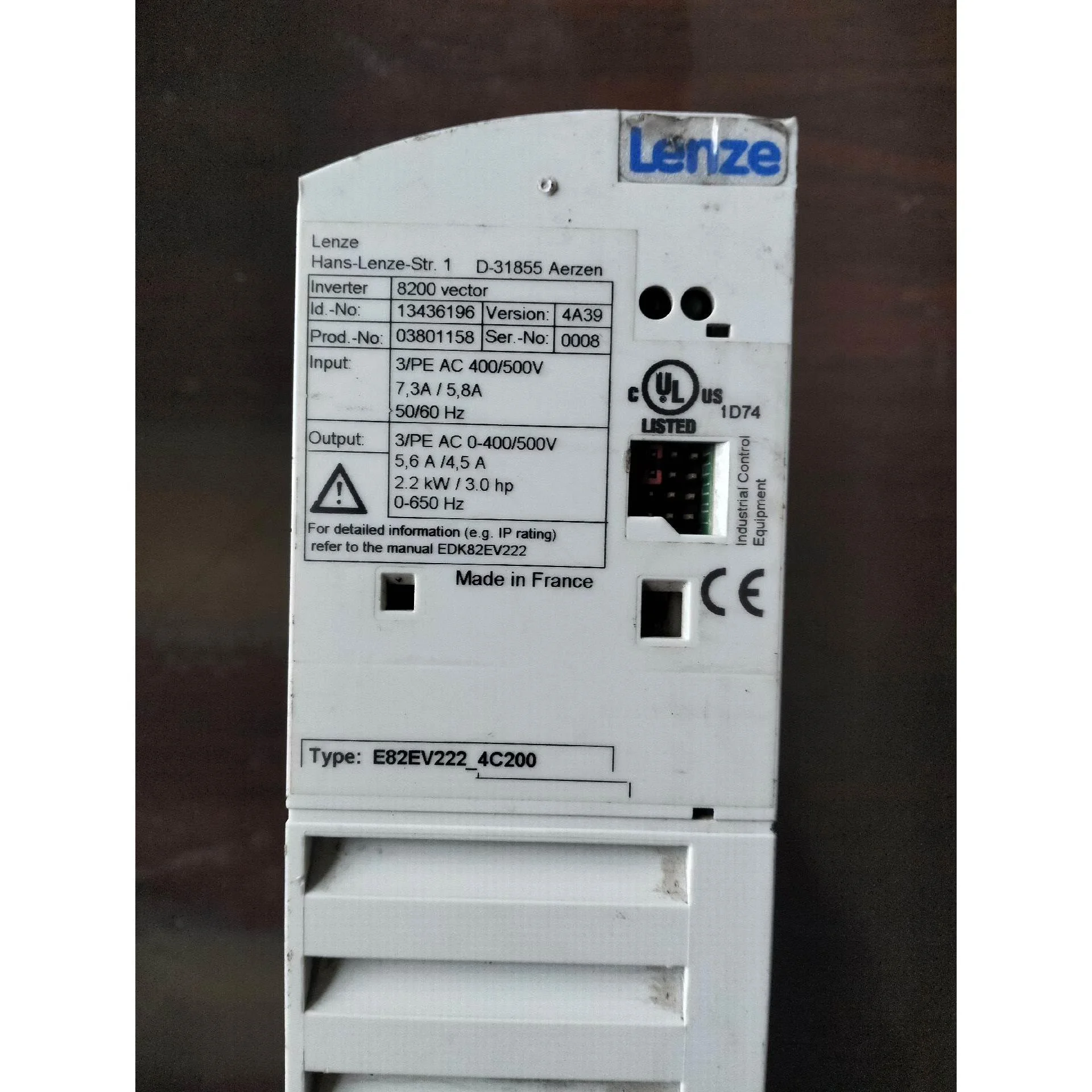 非标价伦茨变频器E82EV222-4C200，现货2.2kw新的未议价