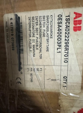 非标价OESA400D3PL1 ABB隔离开关 全新原装议价