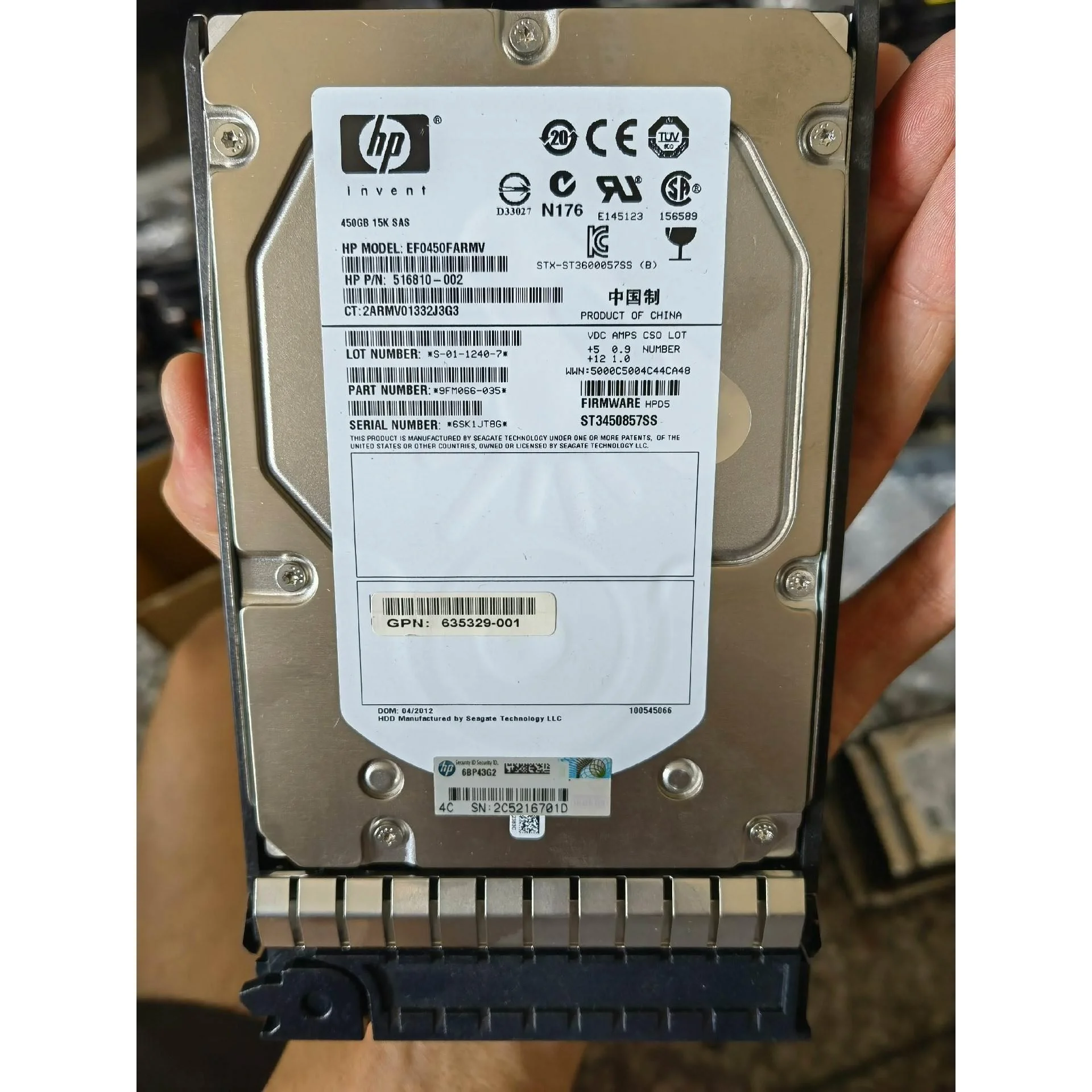 非标价HP 450G 15K 6G 3.5 SAS硬盘 58371议价
