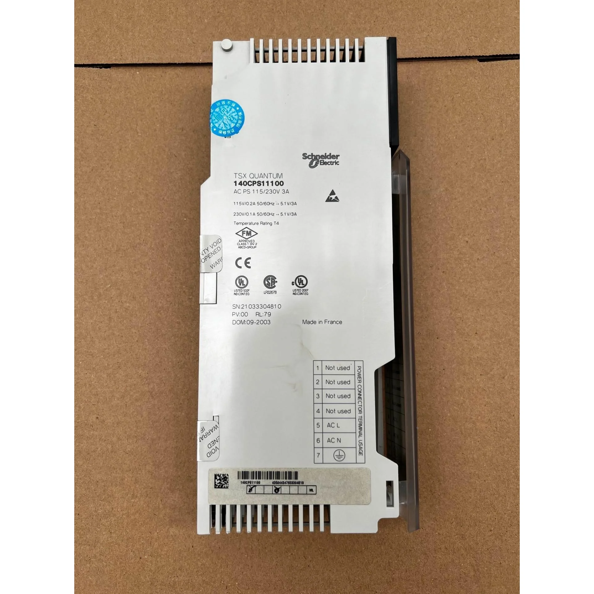 非标价施耐德PLC电源模块 140CPS11100，全新库存货无包议价