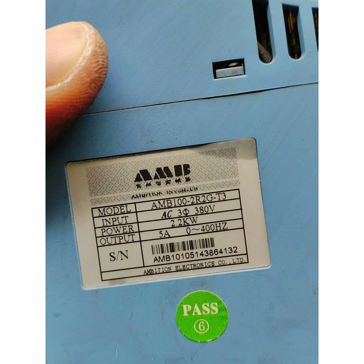 非标价AMB100-2R2G-T3安邦信变频器2.2kw，拆机功能议价