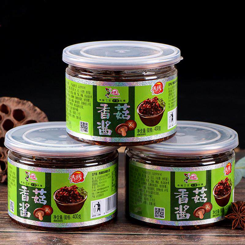 青援香菇酱400g罐装沂蒙沂水特产下饭菜拌饭酱蘑菇酱下饭酱香辣酱