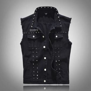 rivet buckle fitted vest 马夹外套男 Men jacket系扣铆钉修身
