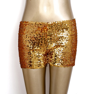 rise low tight sequin Women shorts女士低腰紧身金属亮片短裤