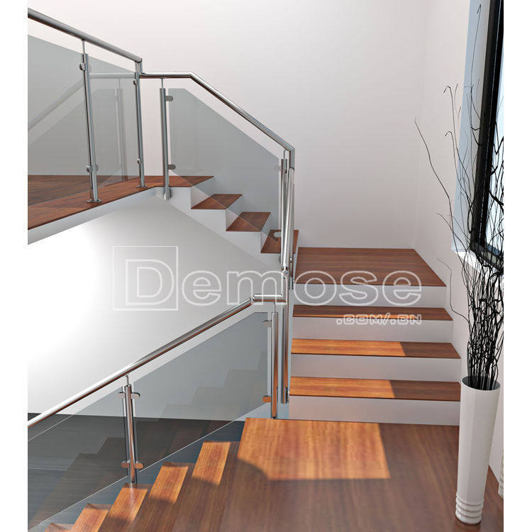 广东厂家 出口护栏 家用侧装钢化玻璃栏杆 不锈钢扶手楼梯栏板