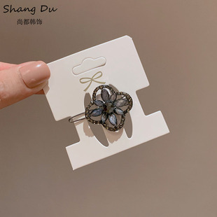 复古合金水钻发夹女后脑勺青蛙扣夹小号发卡高级感刘海顶夹侧边夹