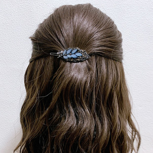 复古合金树叶发夹女高级感后脑勺青蛙扣夹子小号侧边夹刘海夹顶夹