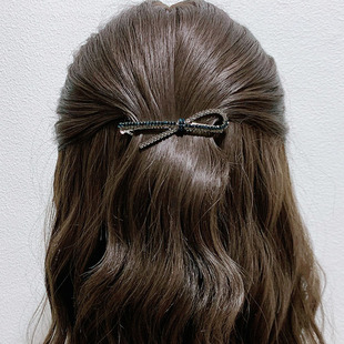 日韩水钻复古小号发夹头饰女后脑勺弹簧夹一字发卡气质刘海夹顶夹