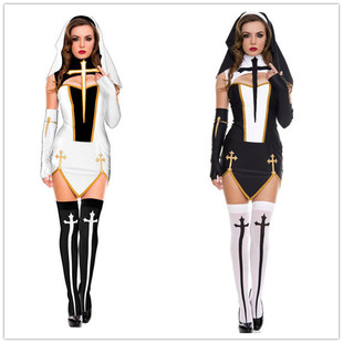 Halloween costume Nun costume万圣节服装修女衣服