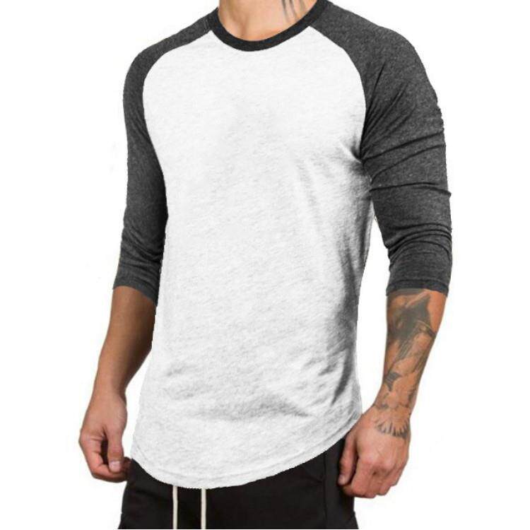 Men's T-shirt shirt jacket纯棉男士修身七分袖插肩T恤