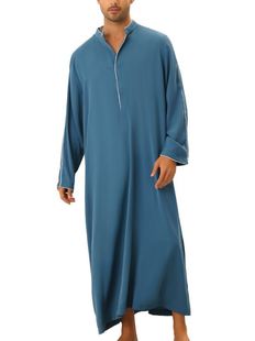 Arab men's shirt Muslim long robe clothes 简约休闲长袍衫