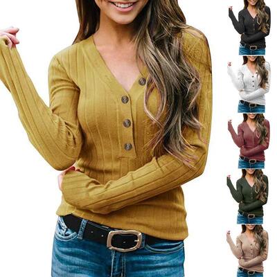 autumn winter women knitted sweater casual ladies blouse top