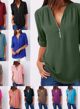 2019Summer Chiffon Blouse Tops For Women Ladies Shirts衬衫