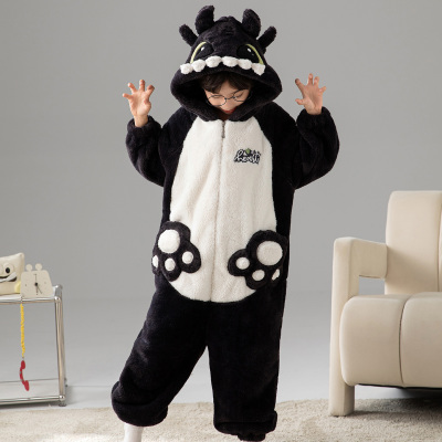 儿童连体睡衣加厚珊瑚绒冬季
