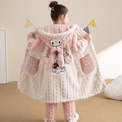 亲子儿童睡衣珊瑚绒加厚