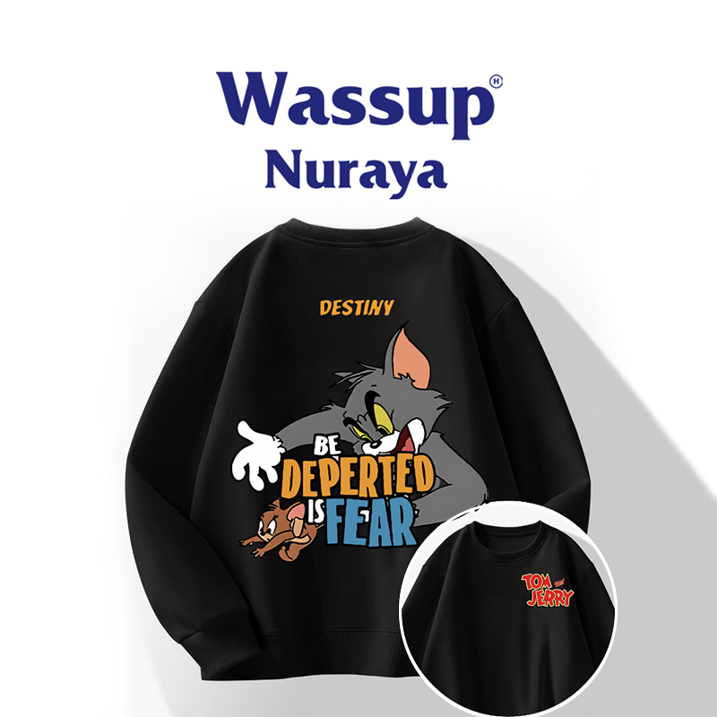 WASSUP纯棉宽松加绒卫衣