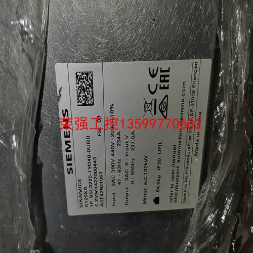 【荣强工控】西门子132kw变频器6SL3220-1YD48-0UB0