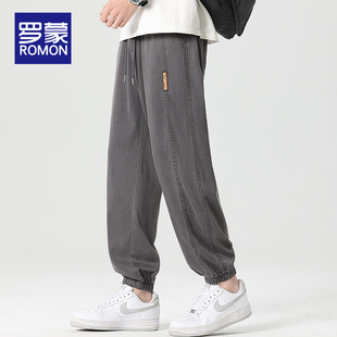 罗蒙工装裤男款春夏2026新款束脚运动裤子男青少年宽松男士休闲裤