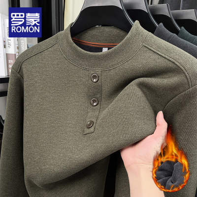 罗蒙品牌加绒加厚宽松卫衣上衣