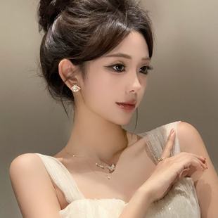 新款 百搭小清新耳環(huán)方圓臉顯瘦耳飾女 設計感精致超仙閃鋯耳釘時尚
