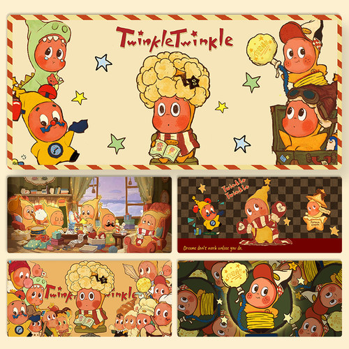 星星人鼠标垫超大号键盘滑鼠垫