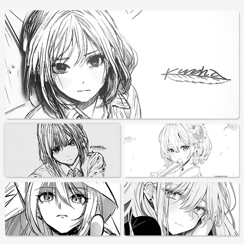 Kuroha欲语黑白线条高级感鼠标垫