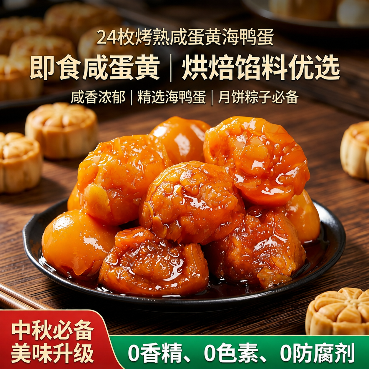 24枚烤熟咸蛋黄海鸭蛋咸鸭蛋黄熟蛋黄月饼粽子蛋黄酥烘焙馅料即食