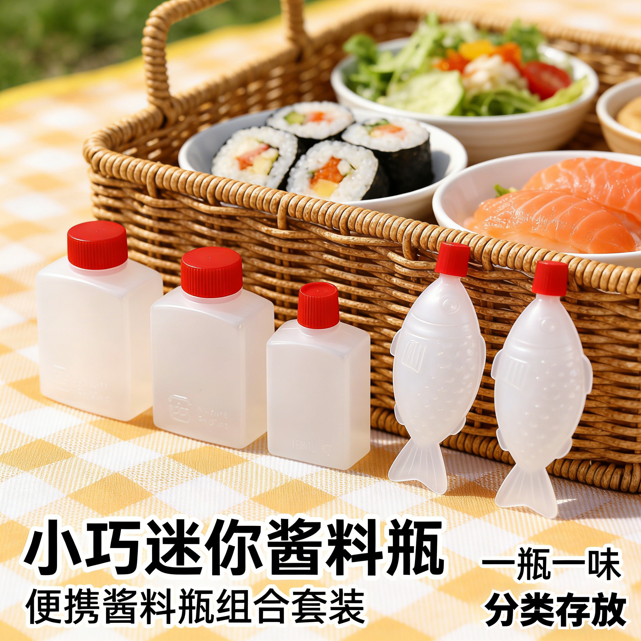 进口一次性寿司配套酱油瓶醋瓶外卖打包酱料盒鱼小角型调料便携瓶