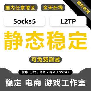 国内服务器socks5电脑手机静态L2TP住宅地址节点苹果安卓软路由