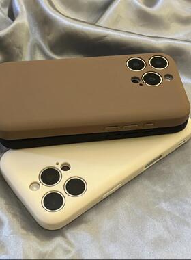 适用于苹果15promax手机壳高级感液态iPhone16promax小众面包肥皂14简约黑色13爆款棕色12保护套15纯全包防摔