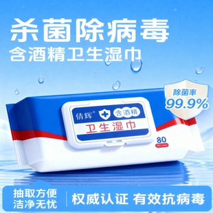 酒精消毒湿巾办公家用卫生杀菌专用湿纸巾大包婴儿手口湿巾