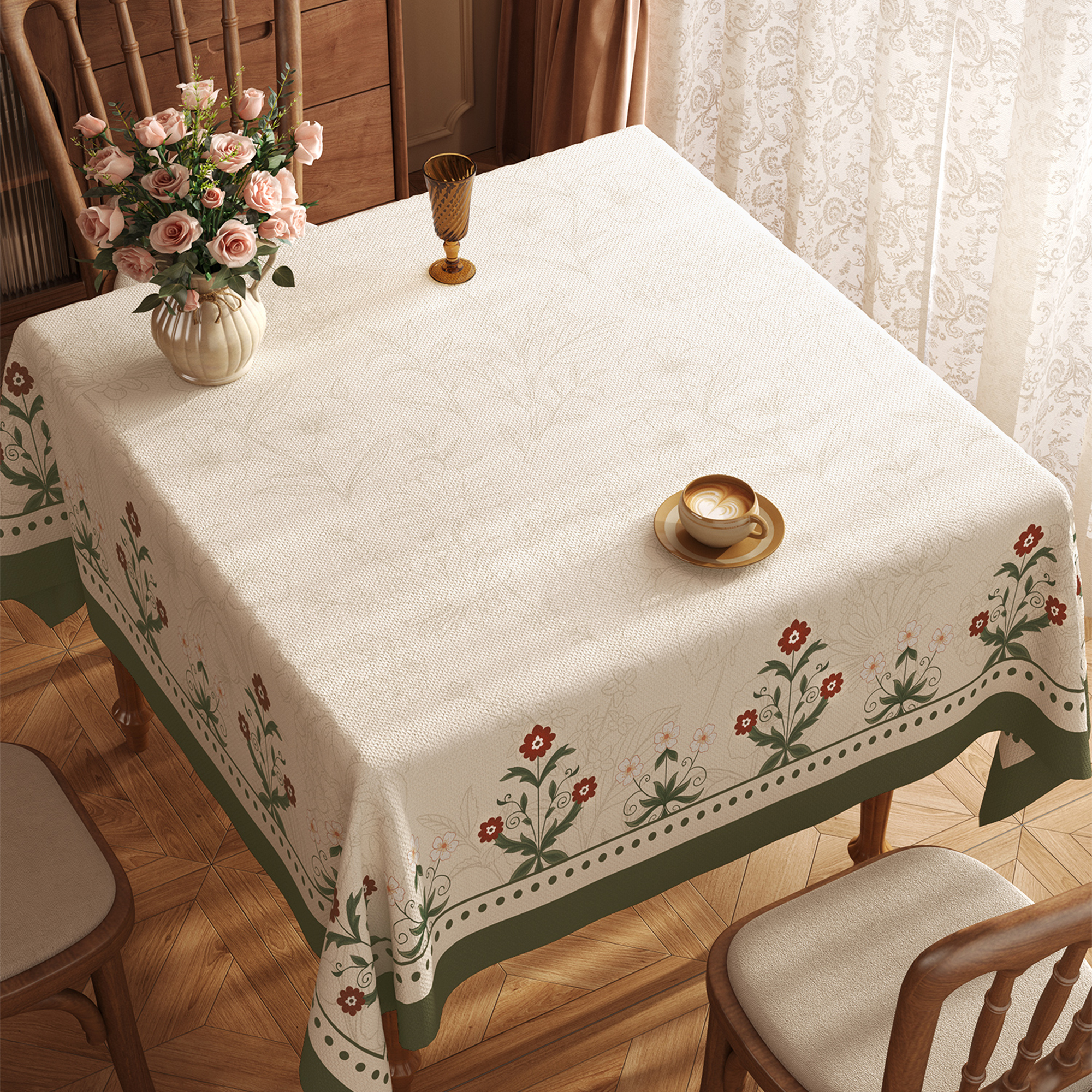 美式正方形桌布防水防油防烫免洗pvc氛围感餐桌布小方桌茶几台布