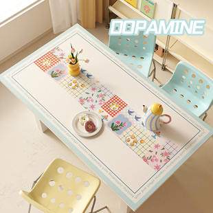 奶油ins风餐桌垫可爱风桌布防油防水免洗耐高温茶几垫桌面保护垫