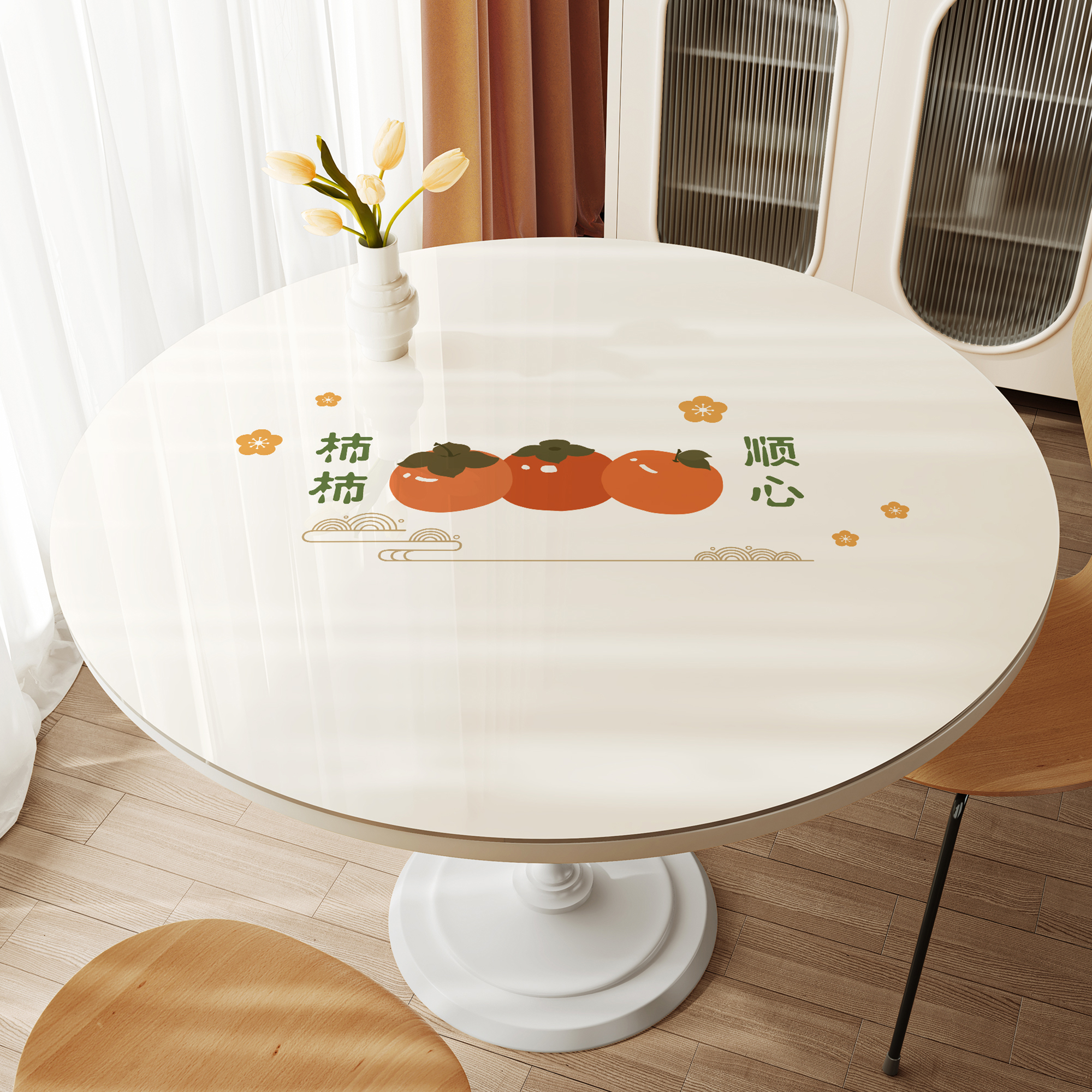 圆桌垫防水防油防烫免洗桌布pvc软玻璃餐桌垫轻奢圆形茶几保护垫