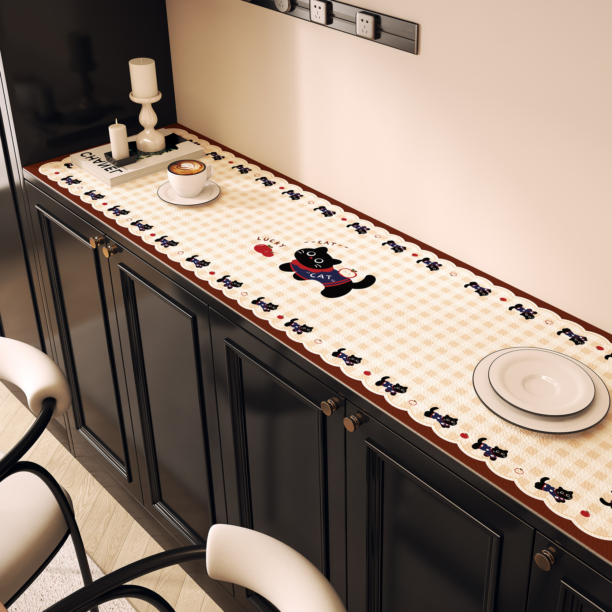 餐边柜台面保护垫多巴胺电视柜桌垫可裁剪长方形桌布玄关桌面垫子,居家布艺,桌布,淘宝优惠券,粉丝福利购,淘宝优惠卷