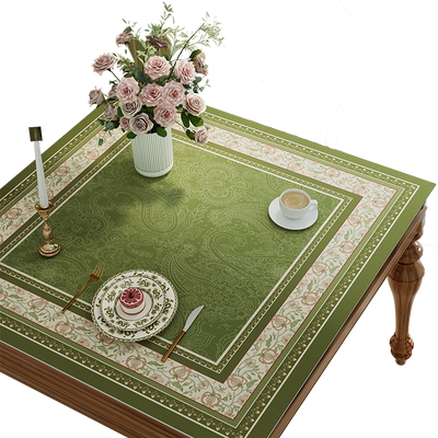 正方形防水防油桌布桌垫皮革美式