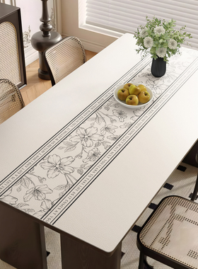 轻奢高级感餐桌垫防水防油防烫免洗桌布皮革隔热长方形茶几桌面垫