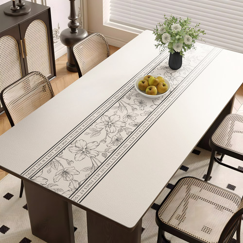 轻奢高级感餐桌垫防水防油防烫免洗桌布皮革隔热长方形茶几桌面垫