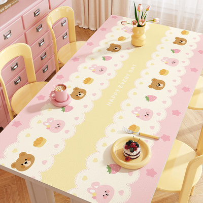 多巴胺卡通餐桌垫防水防油防烫免洗桌布2025新款茶几台桌面保护垫