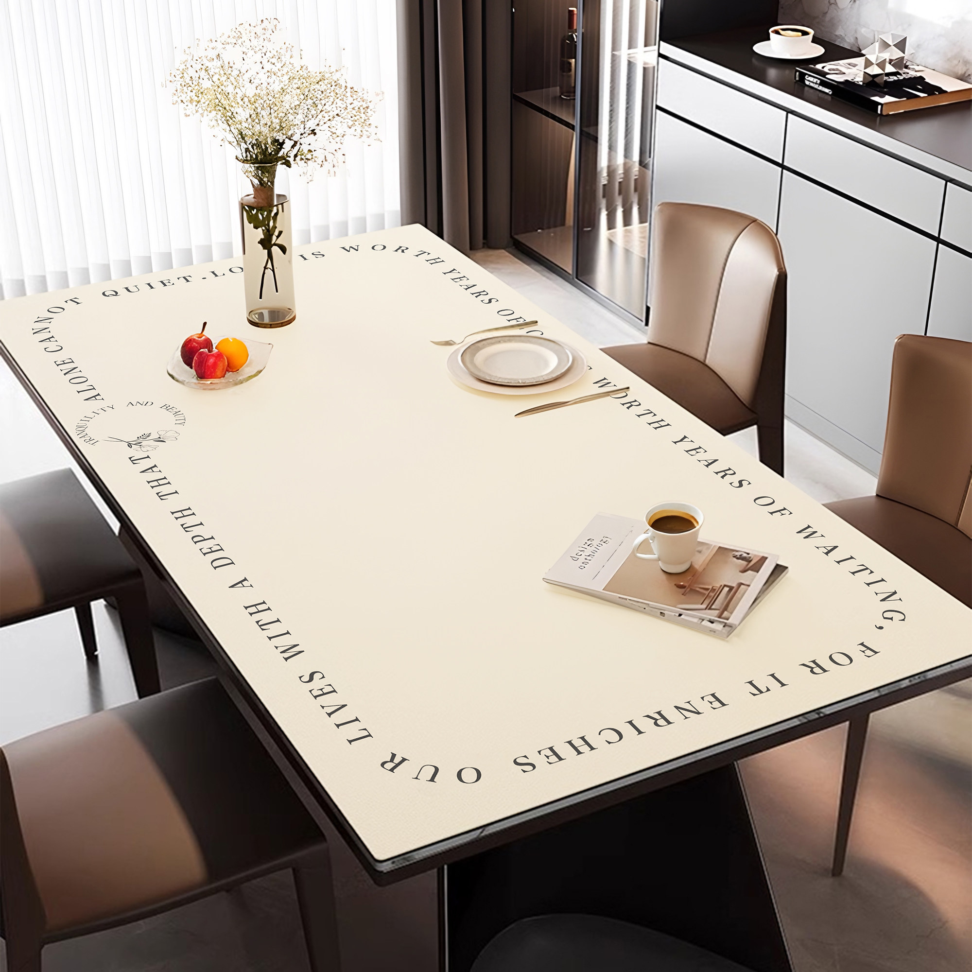 轻奢高级感餐桌垫防油防水防烫免洗桌布pvc茶几垫桌面保护垫台布,居家布艺,桌布,淘宝优惠券,粉丝福利购,淘宝优惠卷