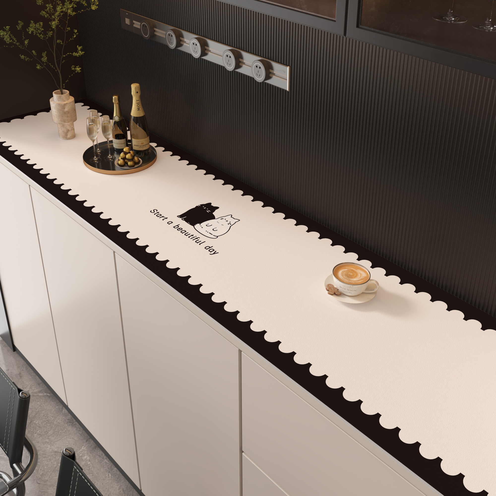 简约餐边柜防水轻奢高级感桌垫玄关鞋柜酒柜垫防脏电视柜台面垫子