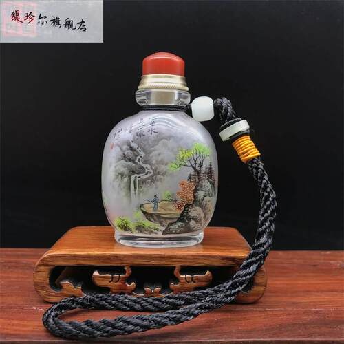 鼻烟壶内画手绘图案特色礼品把玩送鼻烟粉瓶内画小摆件