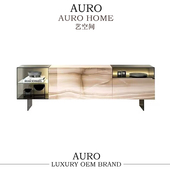 GLASS轻奢高级感餐边柜实木简约客厅玄关柜大理石纹置物电视柜