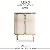 意式 轻奢不锈钢高级感酒柜现代别墅客厅家用优质鲨鱼皮储物餐边柜