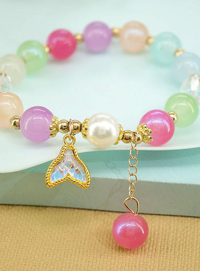 彩色美人鱼尾手链饰品情侣男女民族风手串义乌饰品摆摊货源