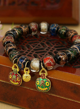 香灰琉璃民族风复古手链