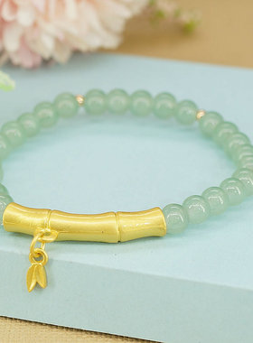 新款时尚仿玉手串女新款民族风合金竹节手链气质手饰义乌混批