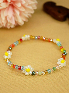 韩版可爱风水晶编织手链