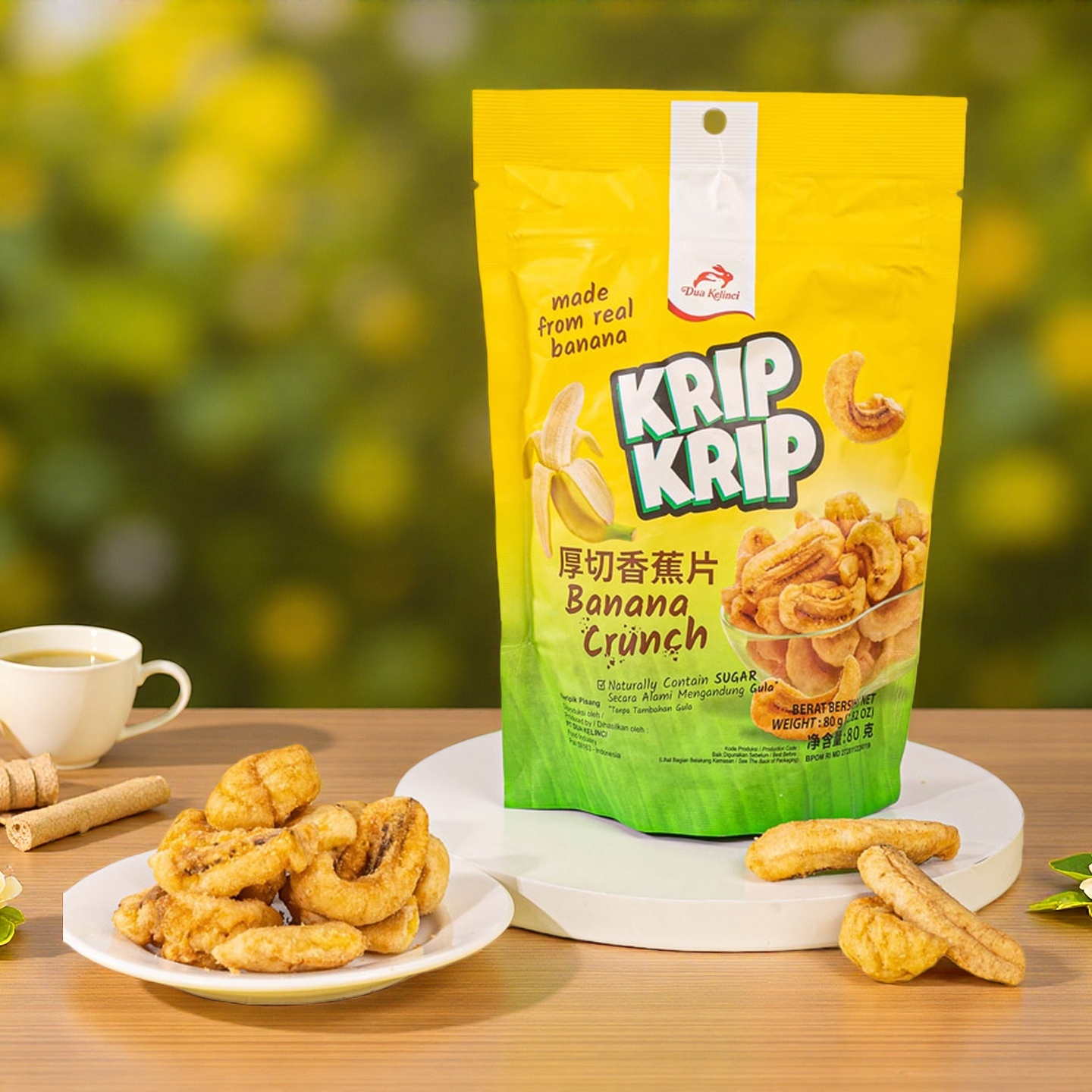 印尼进口红白兔厚切香蕉片80g/袋