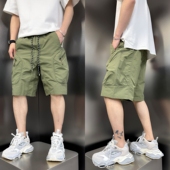 新款 男宽松速干凉感中裤 美式 2025夏季 复古工装 短裤 拉链口袋五分裤